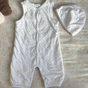 Jacadi Padded Heart Jumpsuit with Hat
